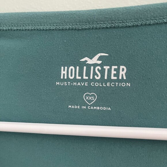 Teal Fitted Hollister Long Sleeve with Button-up Top - Picture 6 of 7
